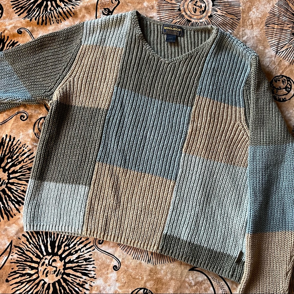 Vintage Woolrich Patchwork Sweater Size Large